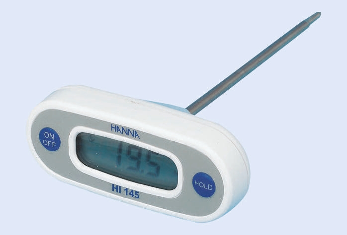 Hanna Instruments HI 145 Wired Digital Thermometer, Stainless Steel Probe, 1 Input(s), 220 °C Max, ±0.3°C Accuracy -