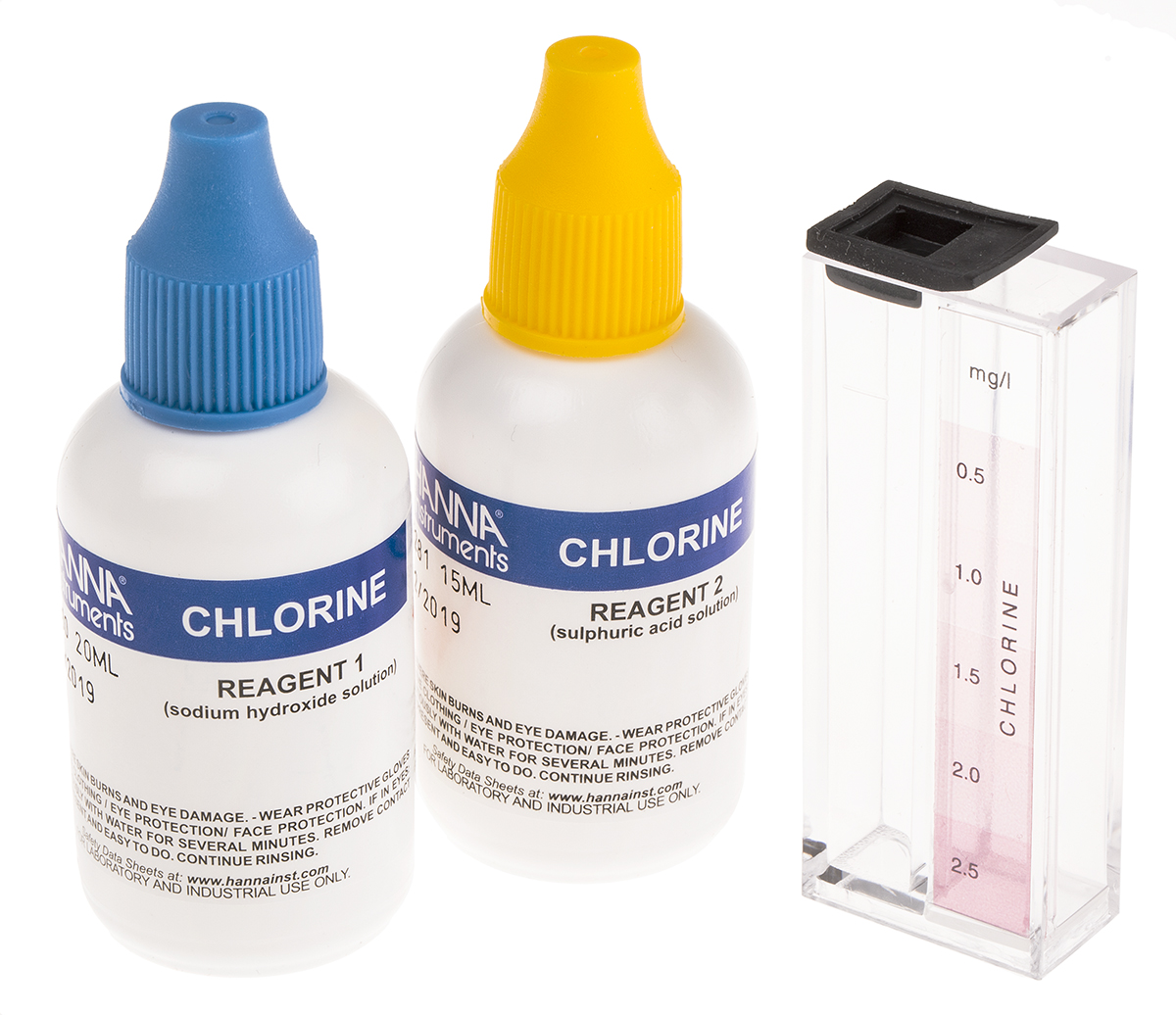 Hanna Instruments HI-3831F Test Kit Free Chlorine, 50 ml, Squeeze Bottle, 6.3 pH