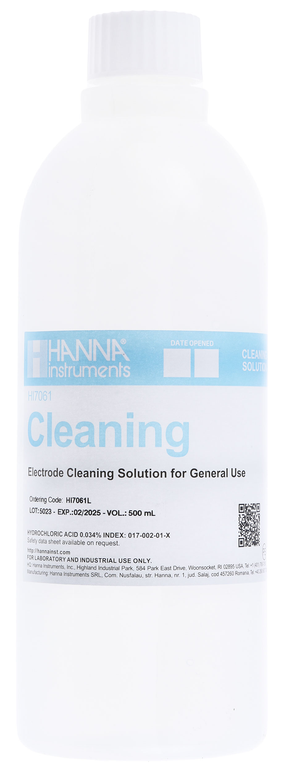 Hanna Instruments HI-7061L Buffer Solution, 500 ml, Bottle