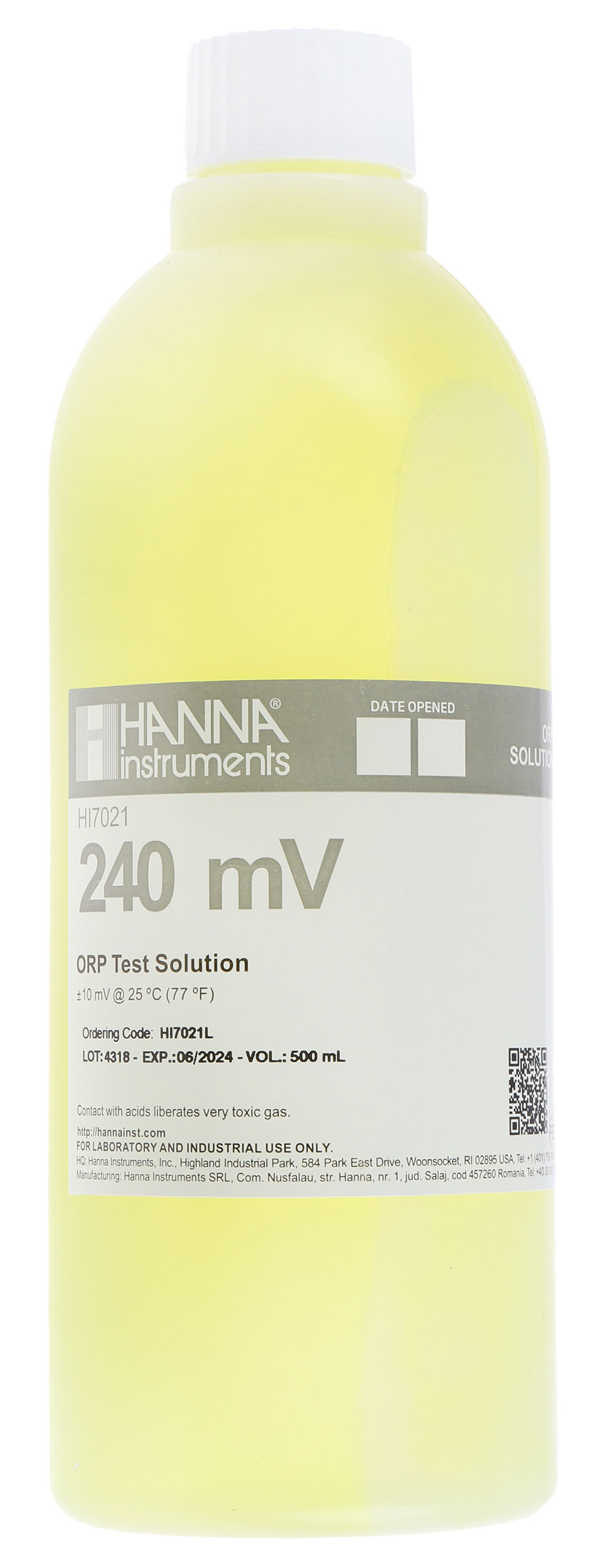 Hanna Instruments HI7020L Buffer Solution, 500 ml, Bottle