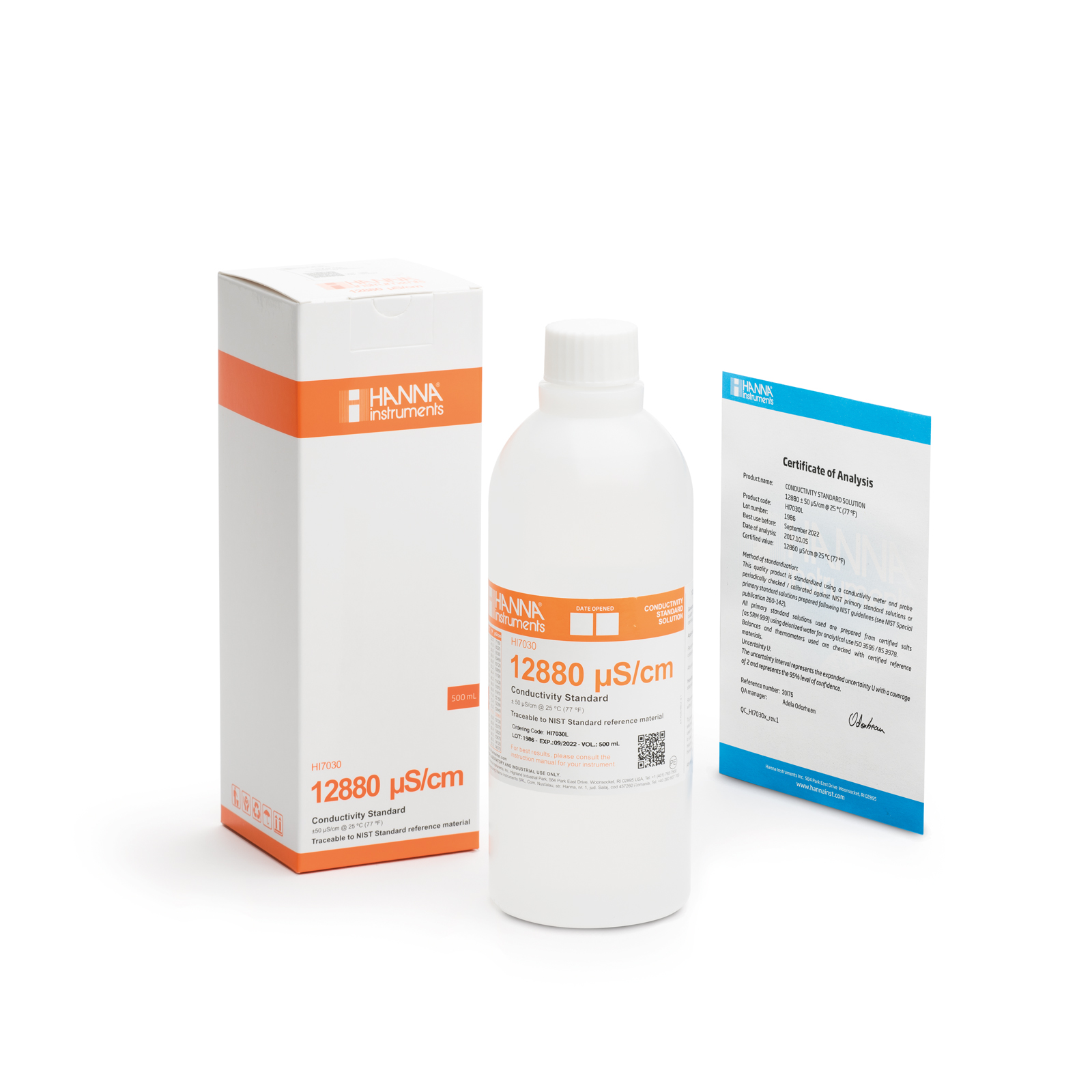 Hanna Instruments HI7030L Buffer Solution, 460 ml 12880 μS/cm, Bottle, 7 pH