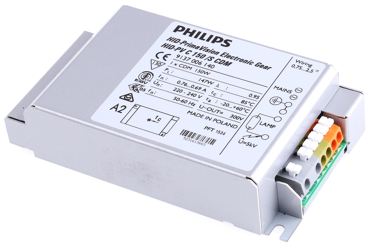 Philips Lighting 150 W Electronic Ceramic Metal Halide Lighting Ballast, 220V, 240 V