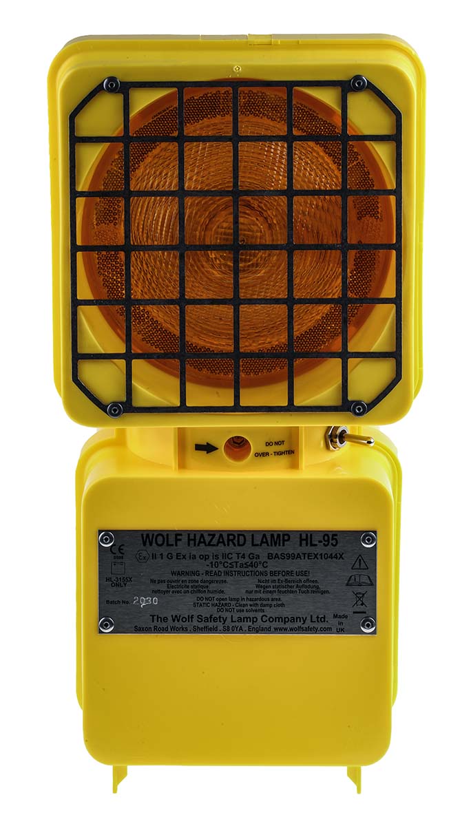 Wolf Safety HL-95 Series Amber Steady Beacon 5.6V dc, LED Bulb Free Stand, IP21