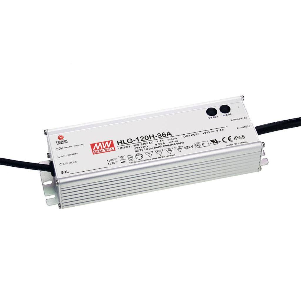 MEAN WELL LED Driver, 42V Output, 120 W Output, 2.9A 3 in 1 Dimming
