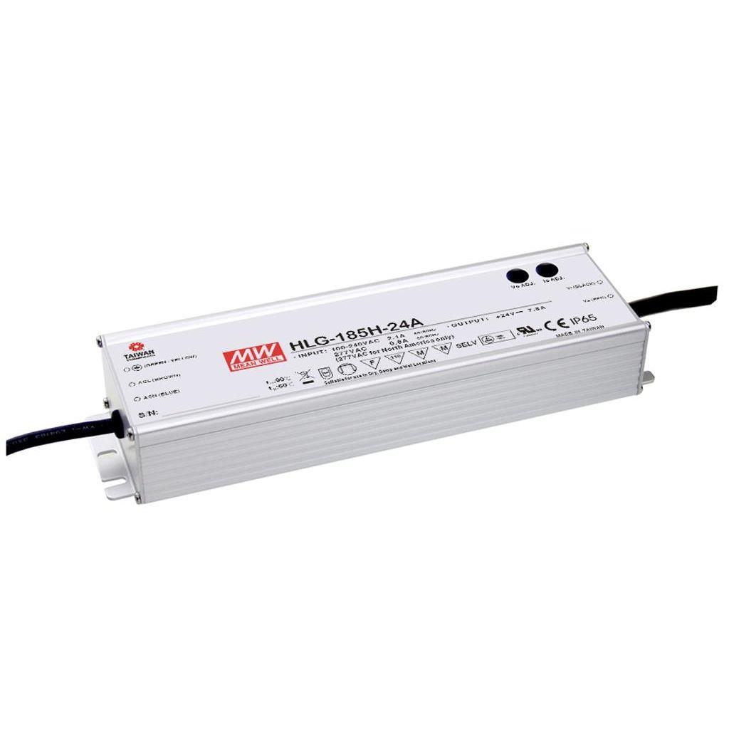 MEAN WELL LED Driver, 24V Output, 185 W Output, 7.8A 3 in 1 Dimming