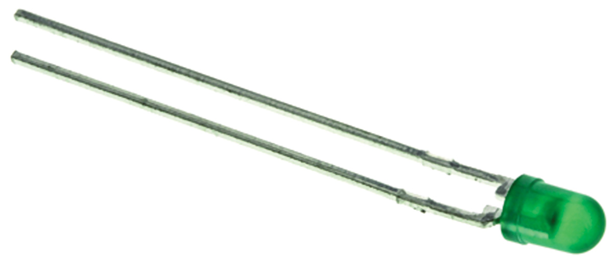 Broadcom 2.1 V Green LED 3 mm (T-1) Through Hole HLMP HLMP-1503-D0002