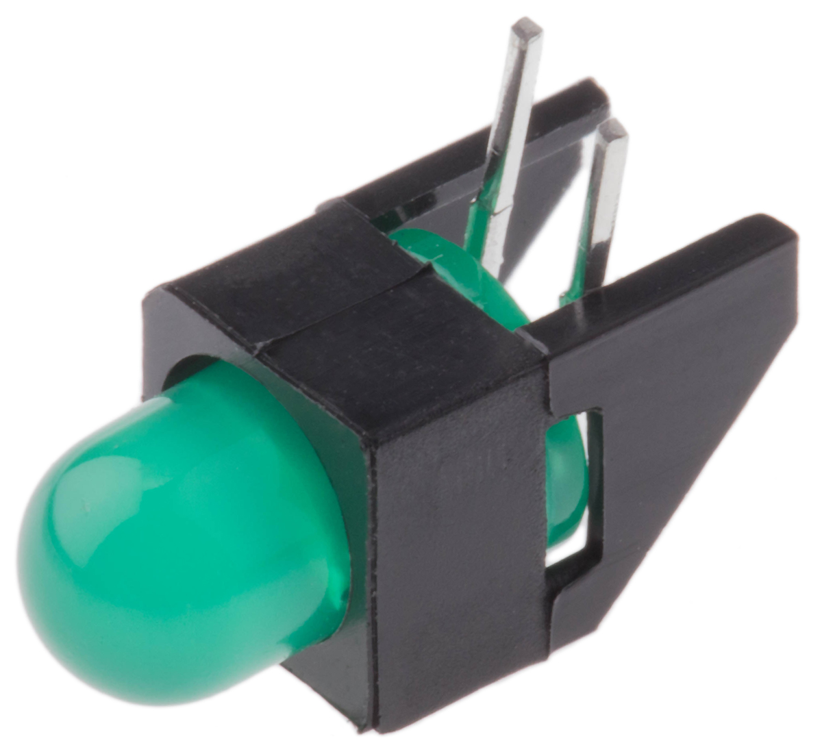 Broadcom Green Right Angle PCB LED Indicator, 1 LEDs 5 mm (T-1 3/4) 2.7 V