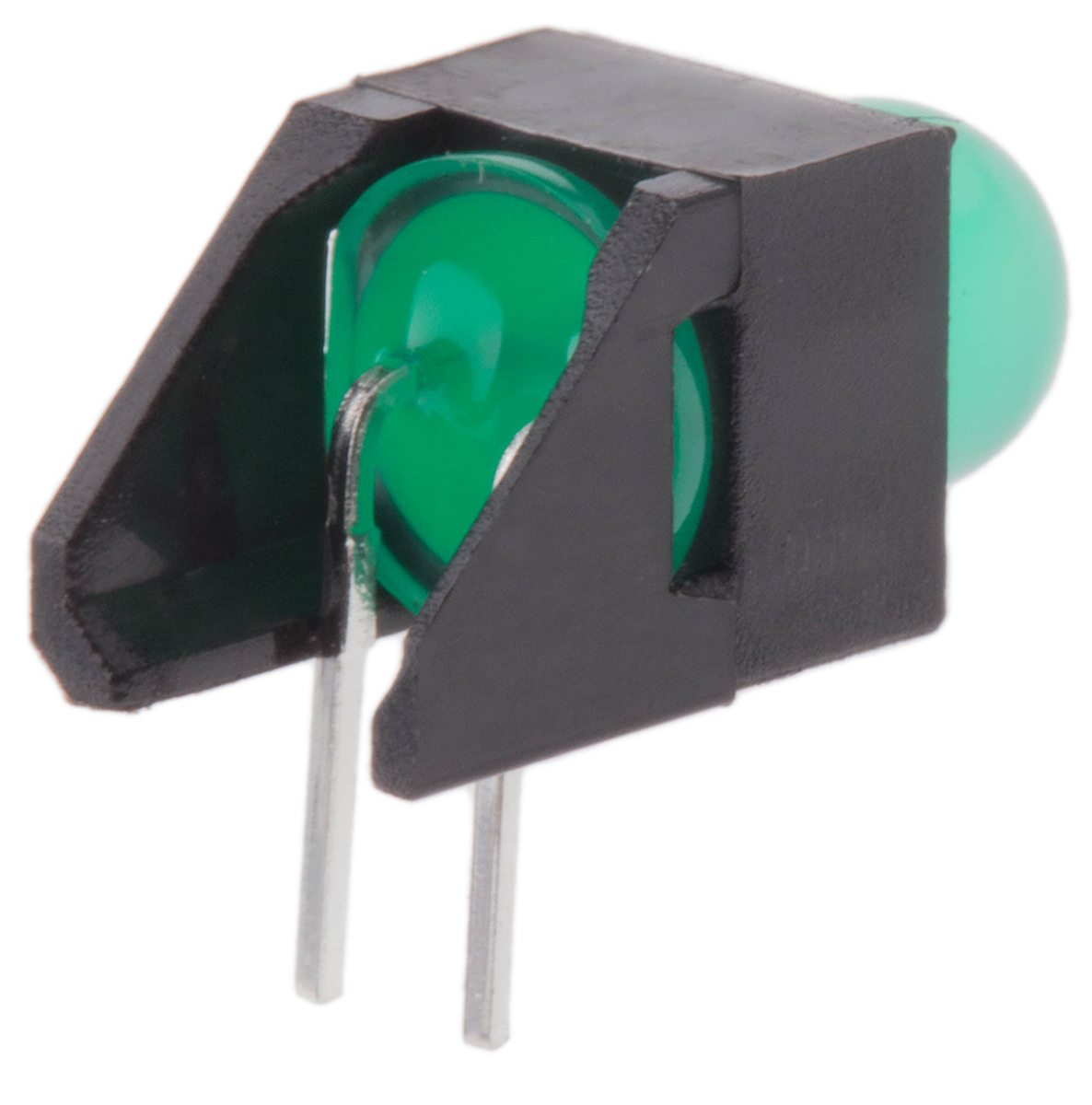 hlmp-3507-d00b2 Broadcom HLMP-3507-D00B2 Green Right Angle PCB LED Indicator, 1 LEDs 5 mm (T-1 3/4) 2.7 V