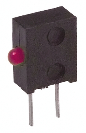 Broadcom Red Right Angle PCB LED Indicator, 1 LEDs 5 mm (T-1 3/4) 3 V