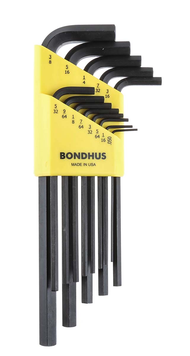 Bondhus 13 piece L Imperial Hex Key Set, Hex size 0.05 To 3/8 in