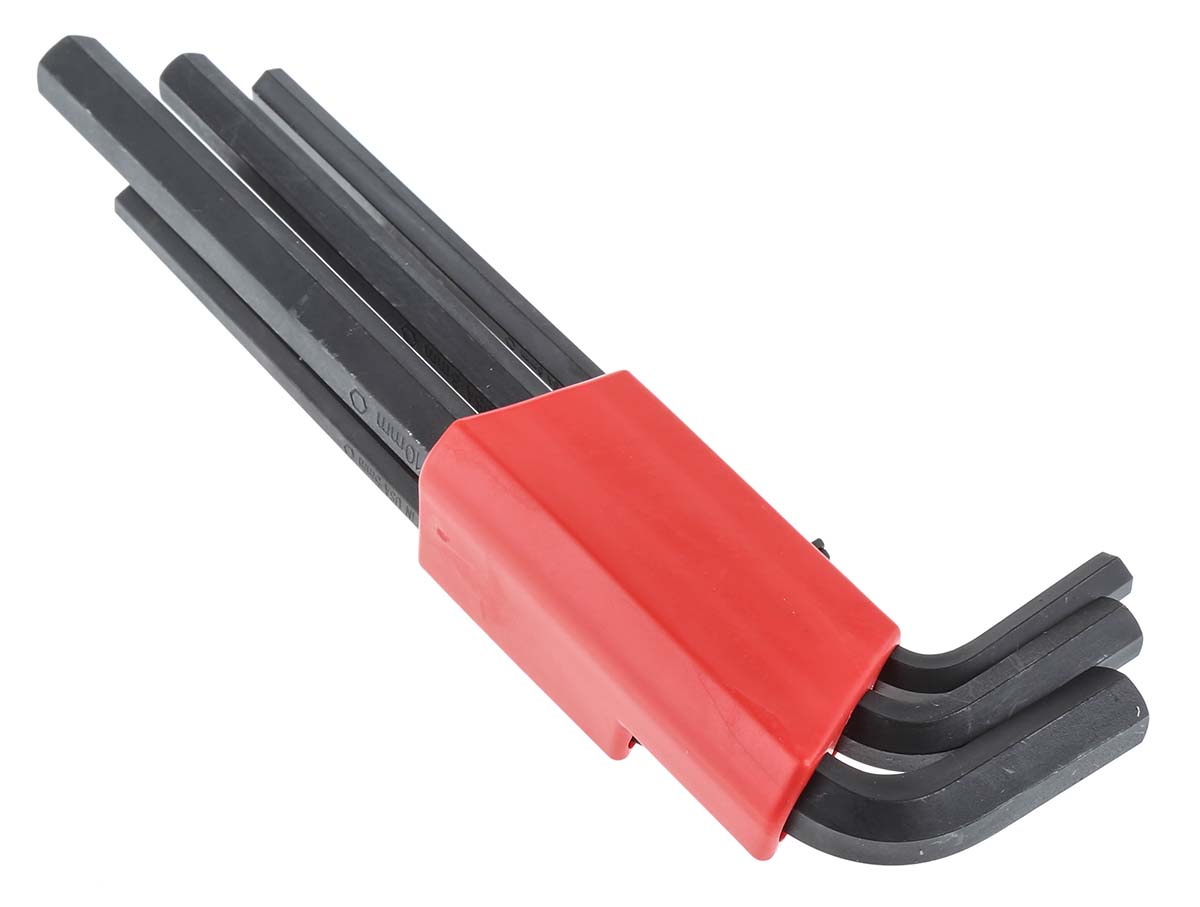 hlx9m Bondhus 9 piece L Metric Hex Key Set, Hex size 1.5 to 10 mm