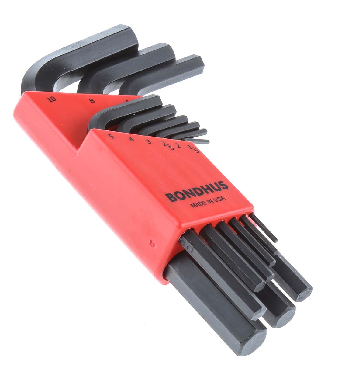 hlx9ms Bondhus 9 piece L Metric Hex Key Set, Hex size 1.5 to 10 mm