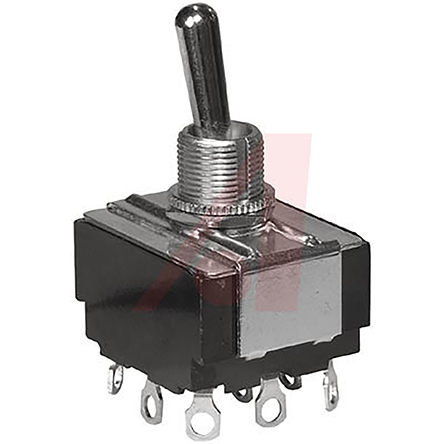 Carling Technologies Toggle Switch, Panel Mount, On-Off-On, 3PDT, Solder Lug Terminal, 250 V ac