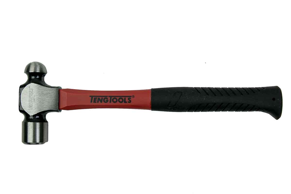 Teng Tools Carbon Steel Head Ball-Pein Hammer with Fibreglass Handle, 483 g