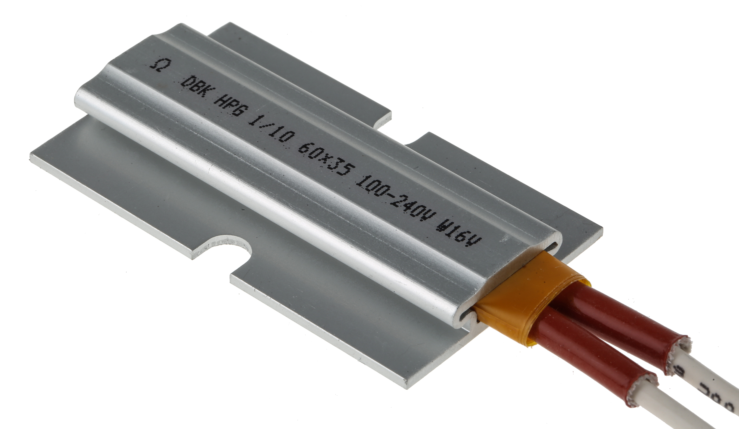 hpg-110-60x35-100-240 DBK Enclosures Heating Element Enclosure Heating Element, 100 mm, 60 mm, Self regulating PTC heater, 20 W, 100V ac/dc,