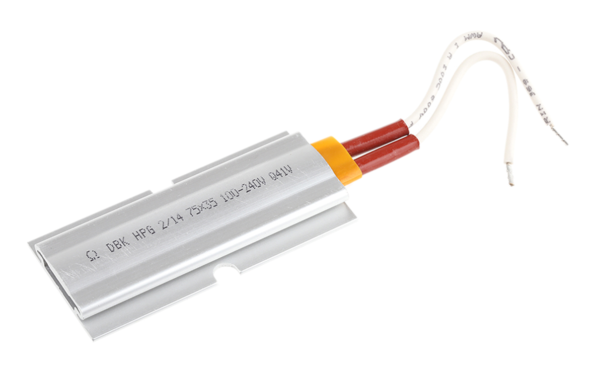 DBK Enclosures Heating Element Enclosure Heating Element, 100 mm, 75 mm, Self regulating PTC heater, 110 W, 100V ac/dc,