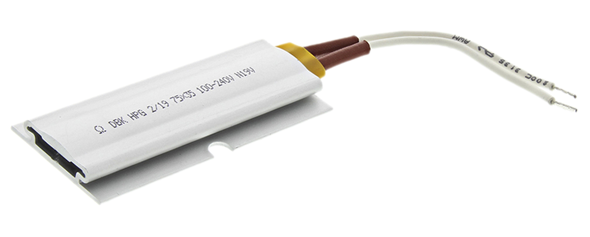 DBK Enclosures Heating Element Enclosure Heating Element, 100 mm, 75 mm, Self regulating PTC heater, 180 W, 100V ac/dc,