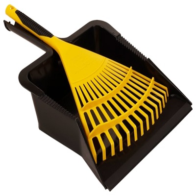 Bulldozer Yellow, Black Dustpan & Rake Set for Dust