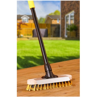 Bulldozer Broom, Yellow, Black With Polyvinyl Chloride Bristles for Dry Areas, Wet Areas