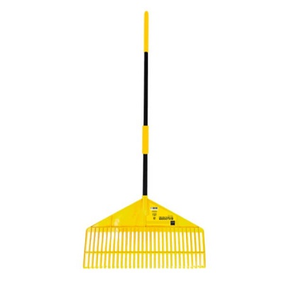 Bulldozer Rake, Yellow, Black With Polyvinyl Chloride Bristles for Heavy Duty Cleaning