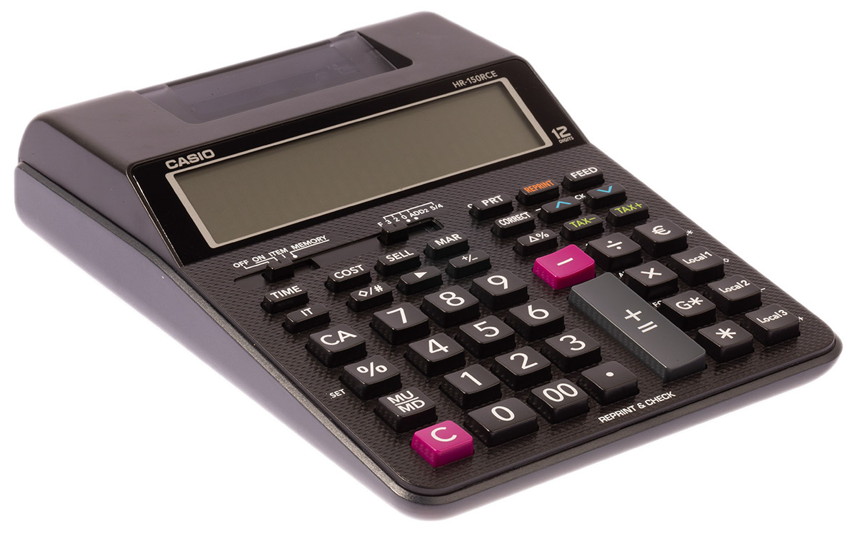 Casio HR150RCE Mains, Battery Powered Printing Calculator