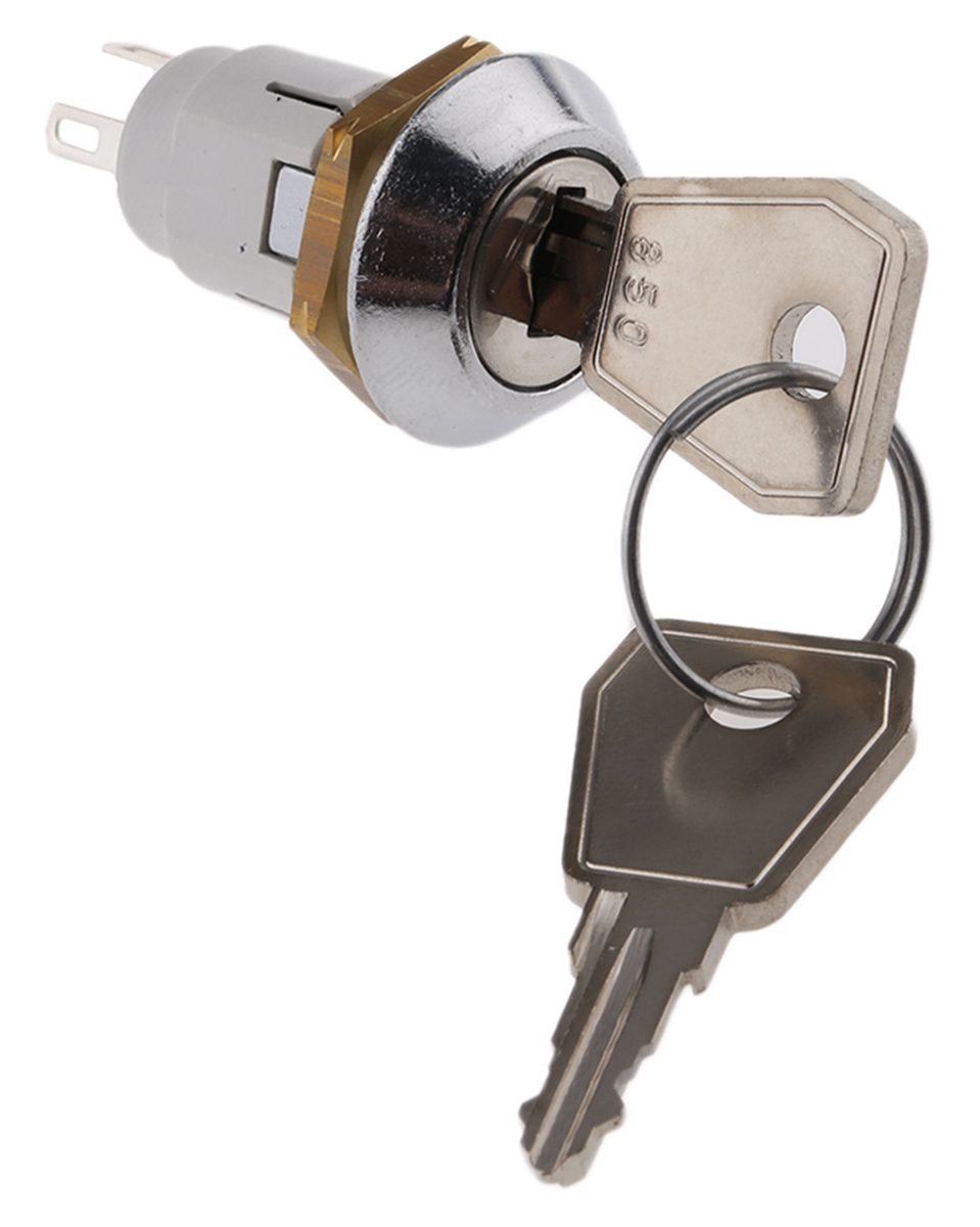 Lorlin Key Switch, SPDT, 1A 2-Way Common-Key
