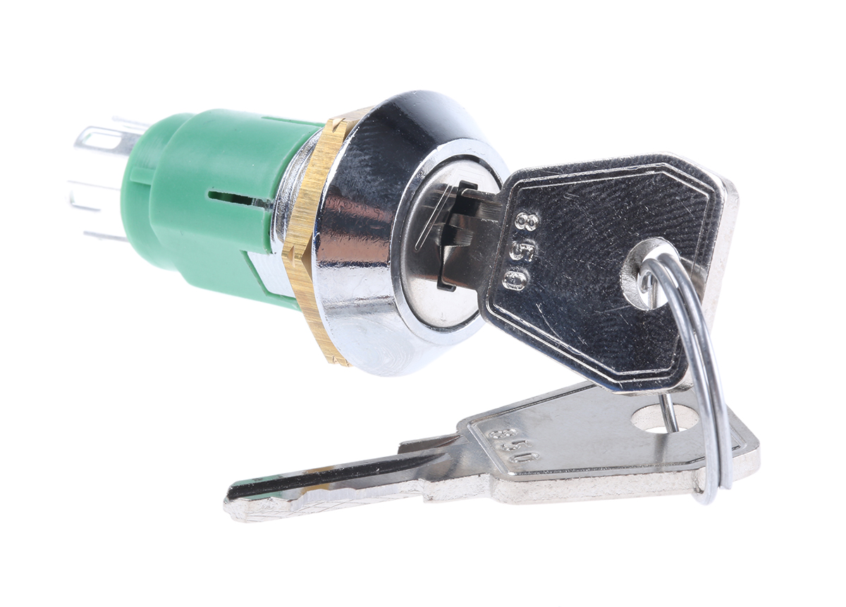 Lorlin Key Switch, DPDT, 1A 2-Way Common-Key
