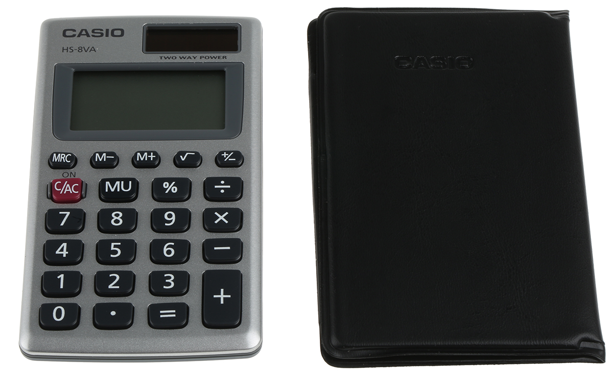 hs-8va Casio HS-8VA Solar Power Supply, Battery Powered Pocket Calculator