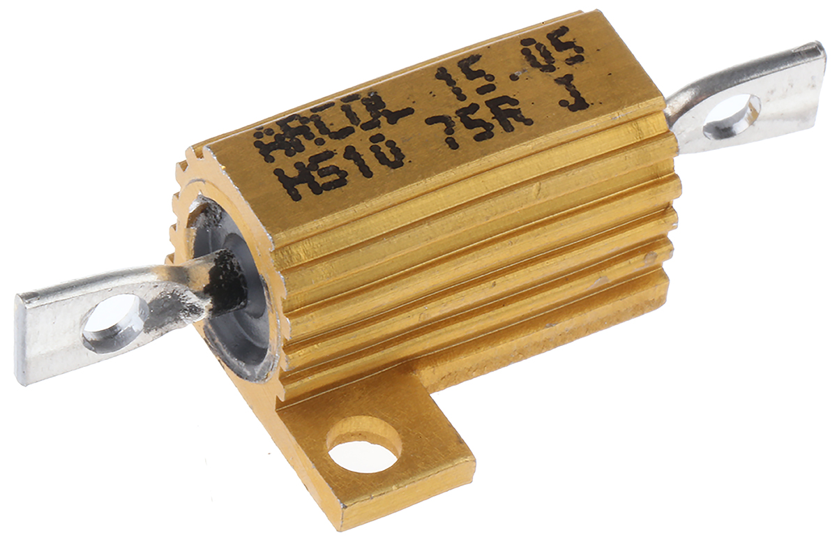 Arcol HS10 75R J, 75 Ω 10 W Wirewound Chassis Mount Resistor ±5 %