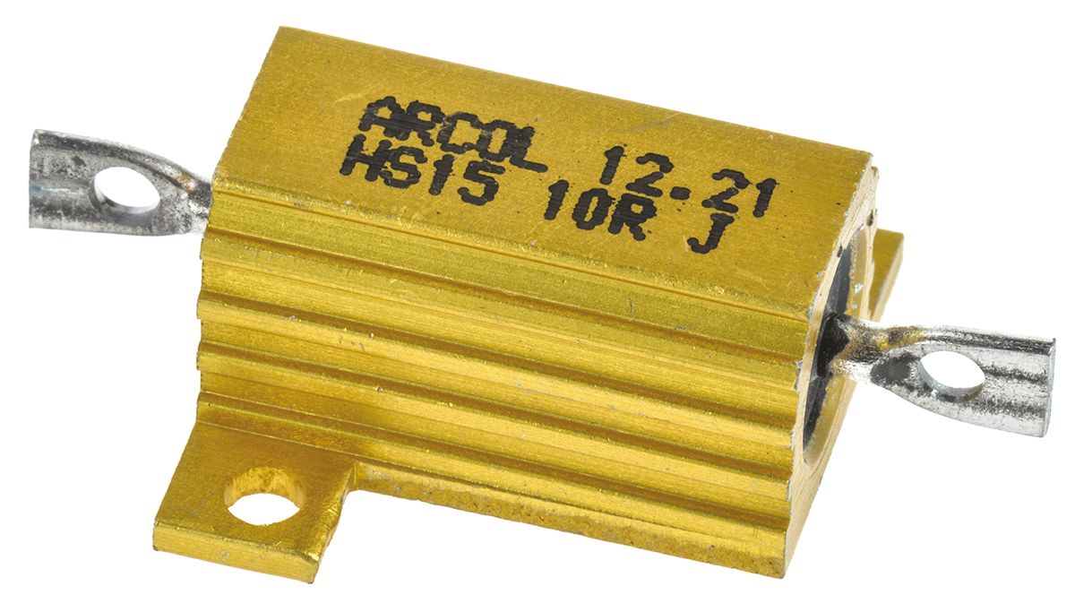Arcol HS15 10R J, 10 Ω 15 W Wirewound Chassis Mount Resistor ±5 %