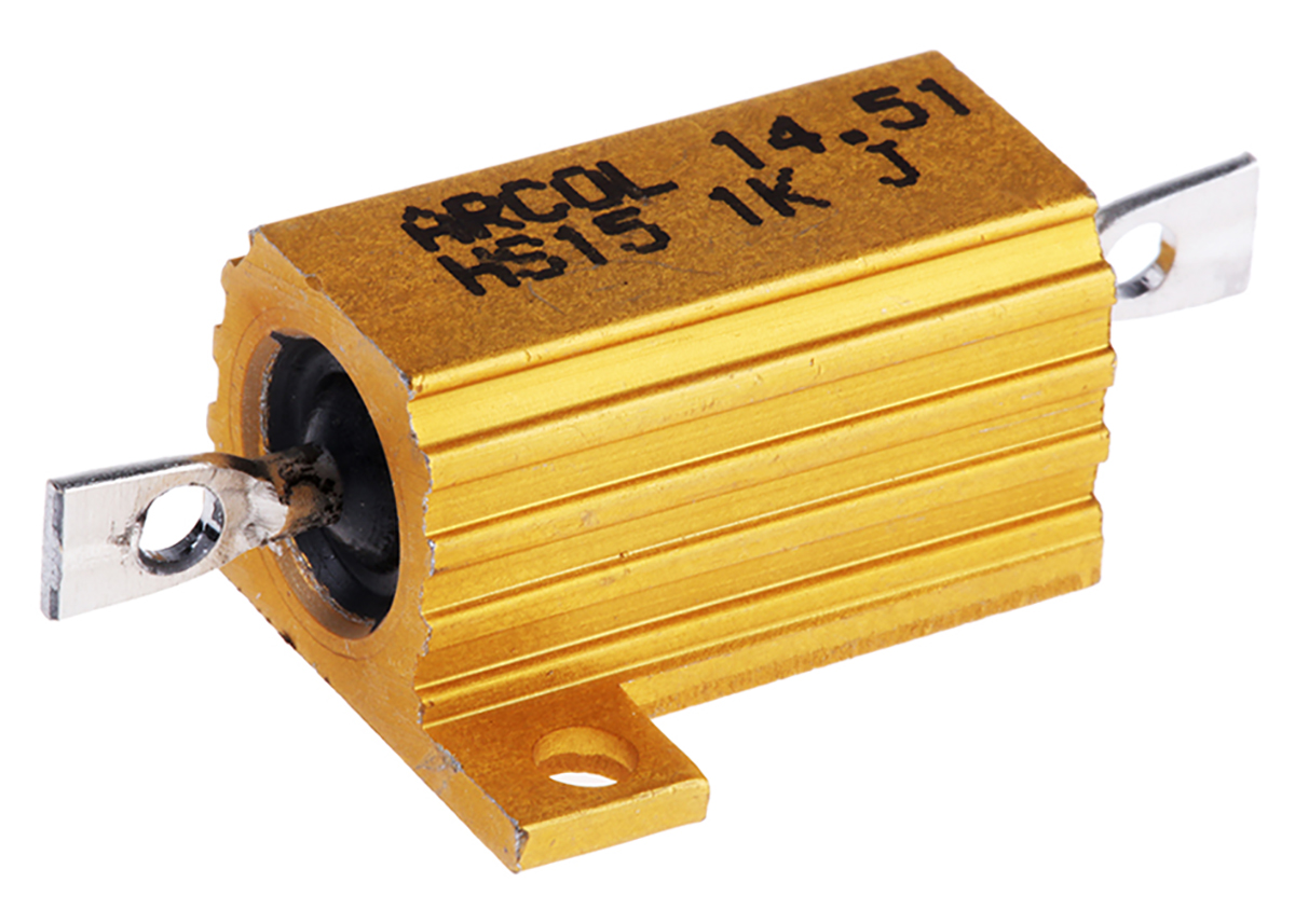 Arcol HS15 1K J, 1 kΩ 15 W Wirewound Chassis Mount Resistor ±5 %