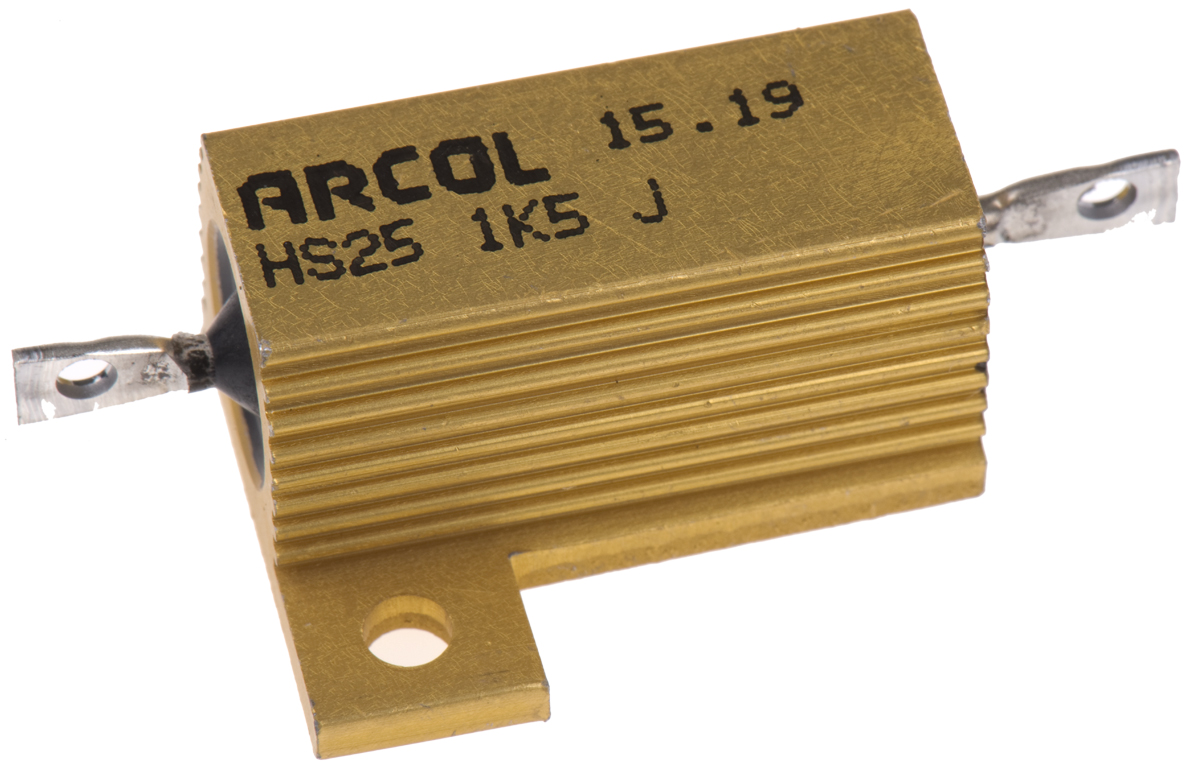 Arcol HS25 1K5 J, 1.5 kΩ 25 W Wirewound Chassis Mount Resistor ±5 %