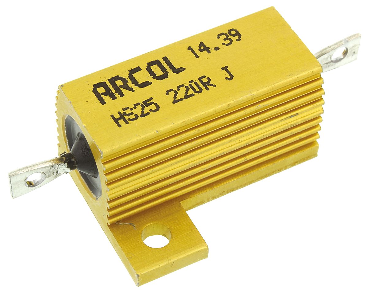 Arcol HS25 220R J, 220 Ω 25 W Wirewound Chassis Mount Resistor ±5 %