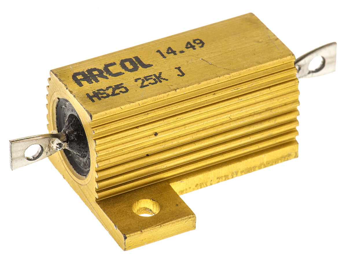 Arcol HS25 25K J, 25 kΩ 25 W Wirewound Chassis Mount Resistor ±5 %