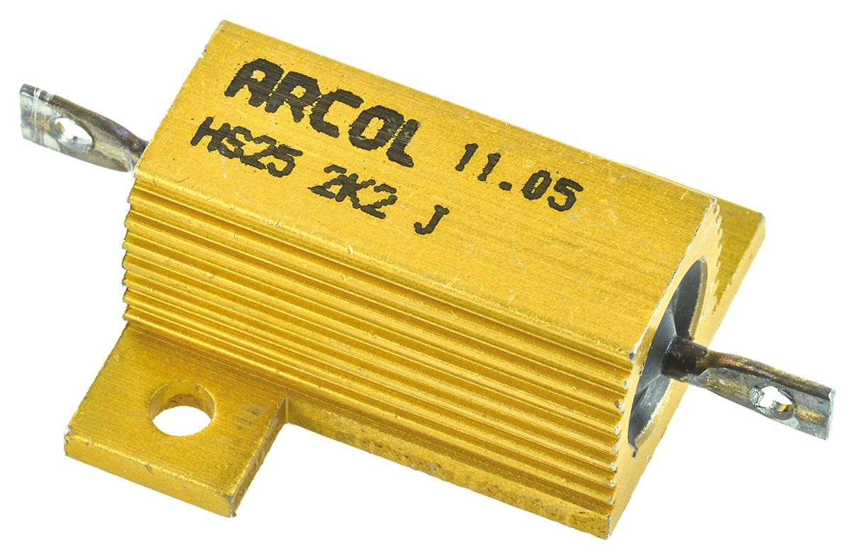 Arcol HS25 2K2 J, 2.2 kΩ 25 W Aluminium Chassis Mount Resistor ±5 %