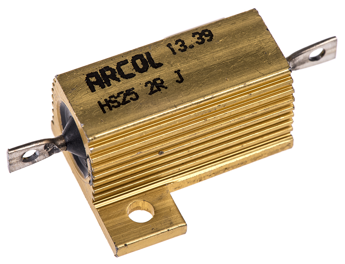 Arcol HS25 2R J, 2 Ω 25 W Aluminium Chassis Mount Resistor ±5 %