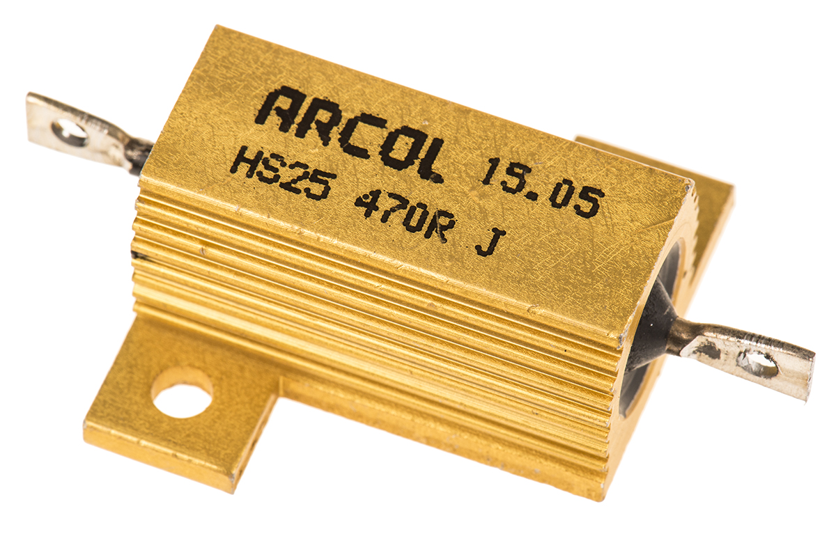 Arcol HS25 470R J, 470 Ω 25 W Wirewound Chassis Mount Resistor ±5 %