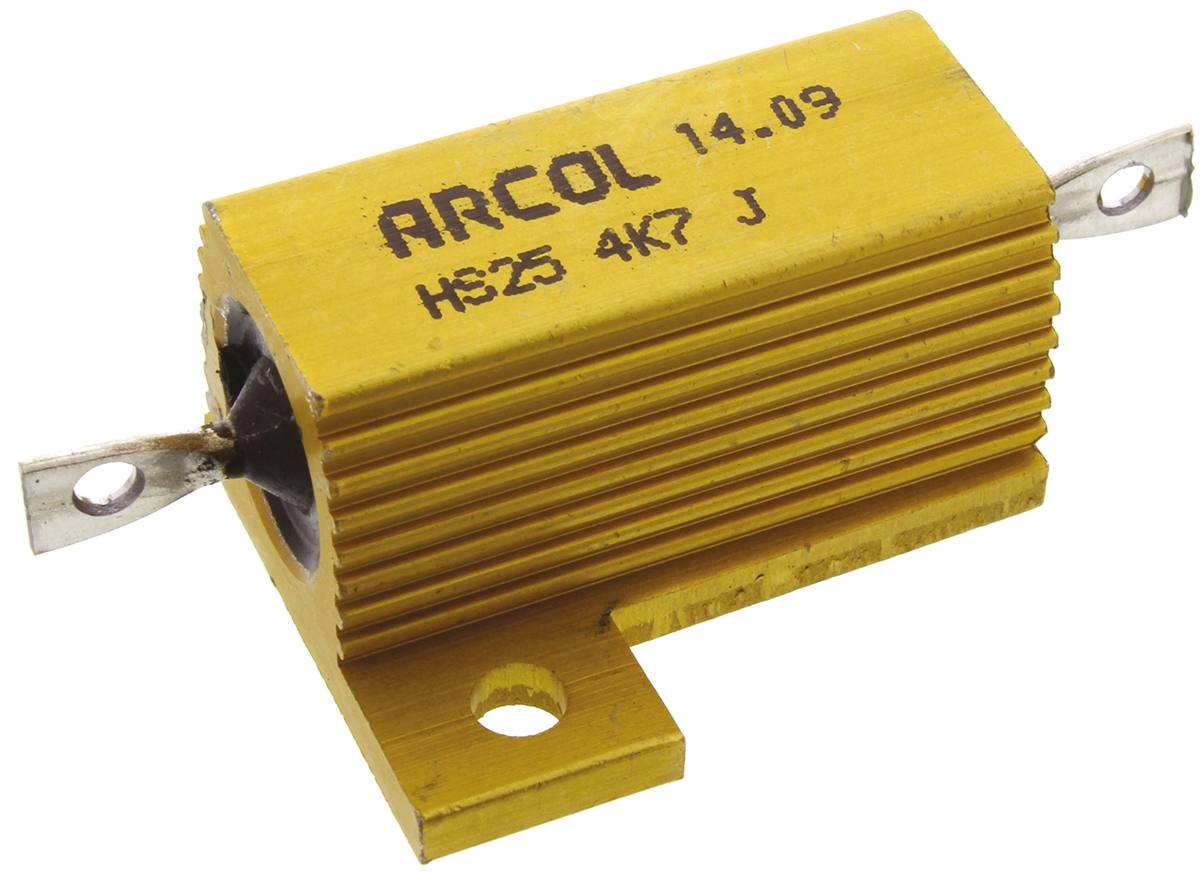 Arcol HS25 4K7 J, 4.7 kΩ 25 W Aluminium Chassis Mount Resistor ±5 %