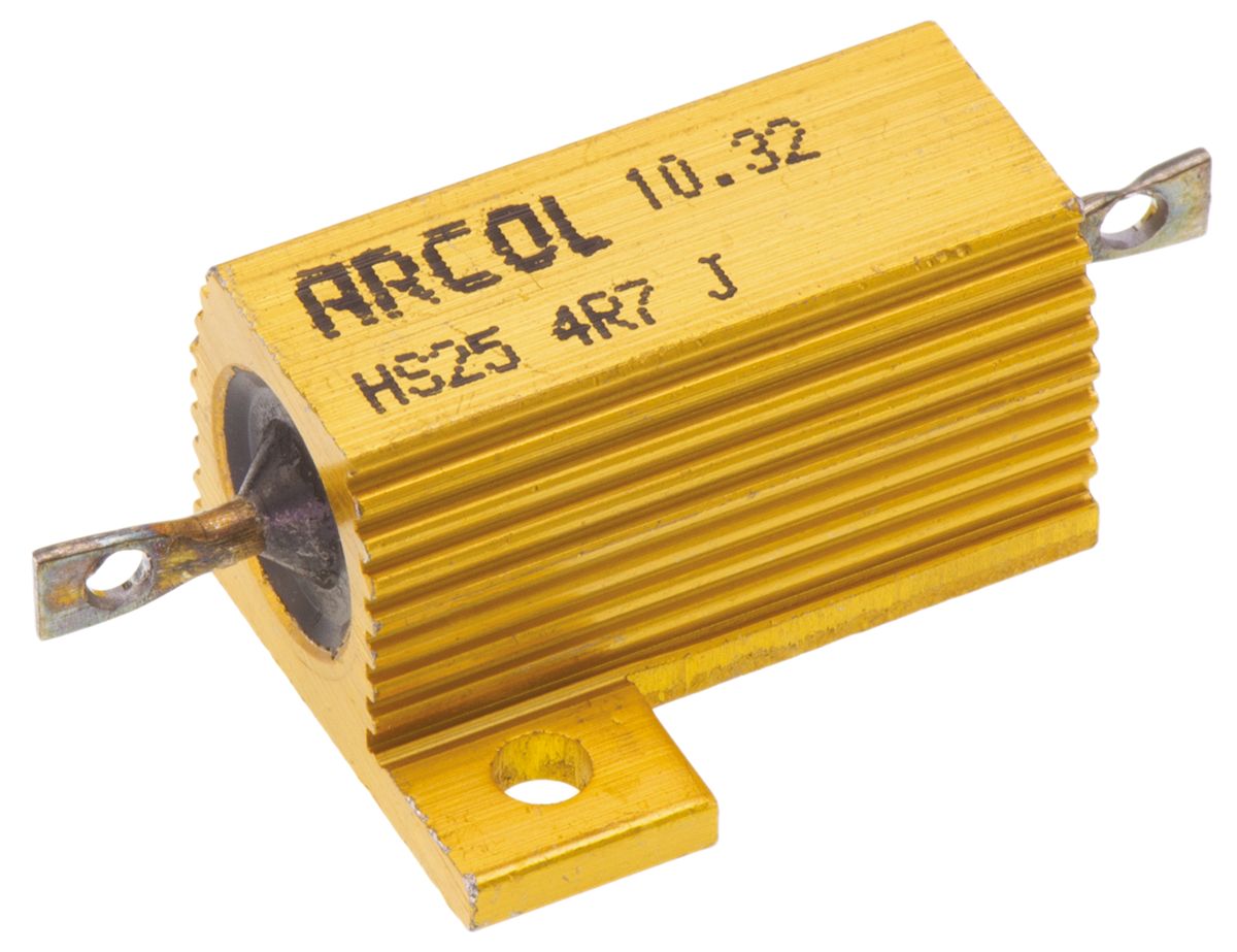 Arcol HS25 4R7 J, 4.7 Ω 25 W Wirewound Chassis Mount Resistor ±5 %
