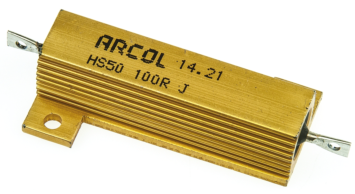 Arcol HS50 100R J, 100 Ω 50 W Aluminium Chassis Mount Resistor ±5 %