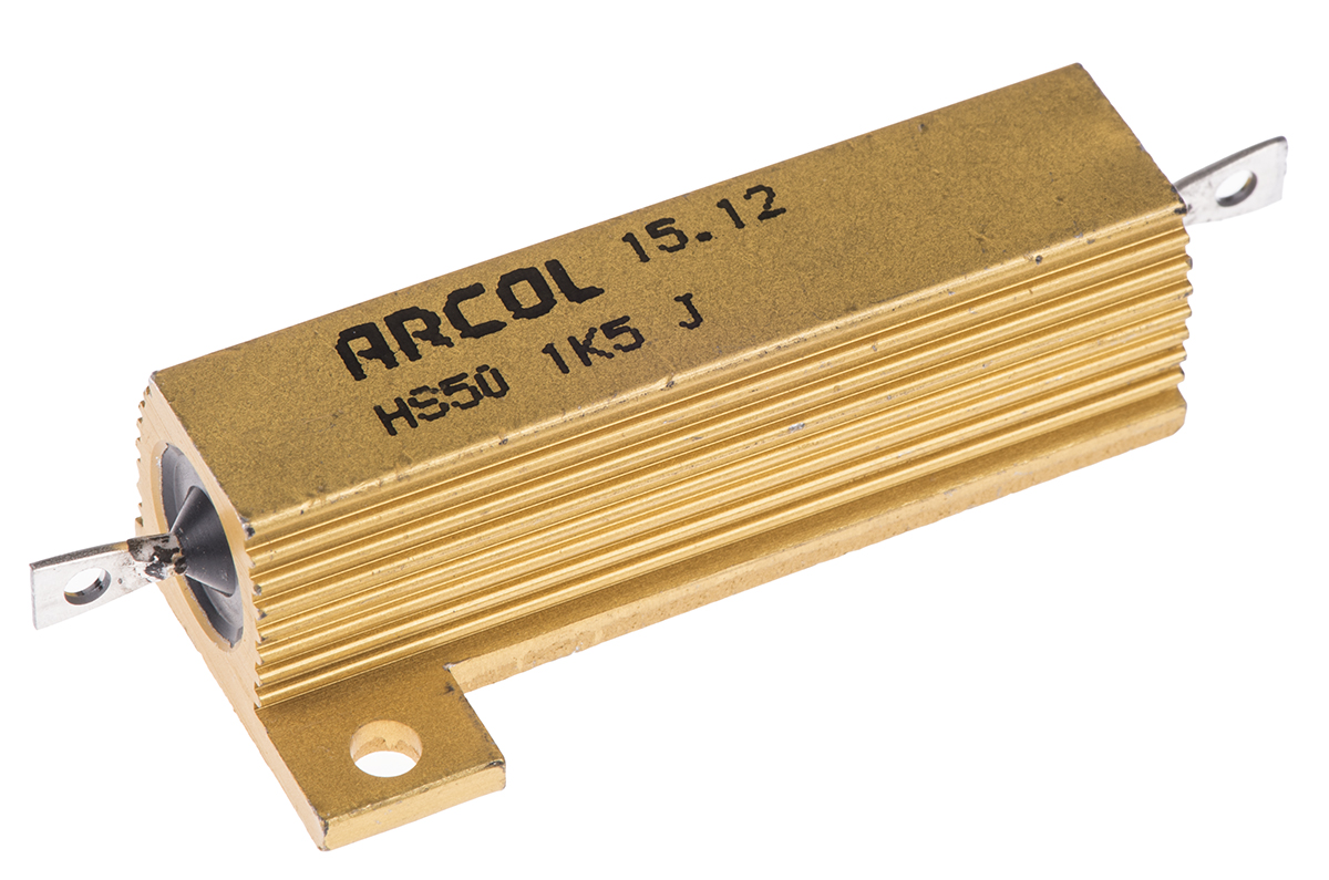 Arcol HS50 1K5 J, 1.5 kΩ 50 W Aluminium Chassis Mount Resistor ±5 %
