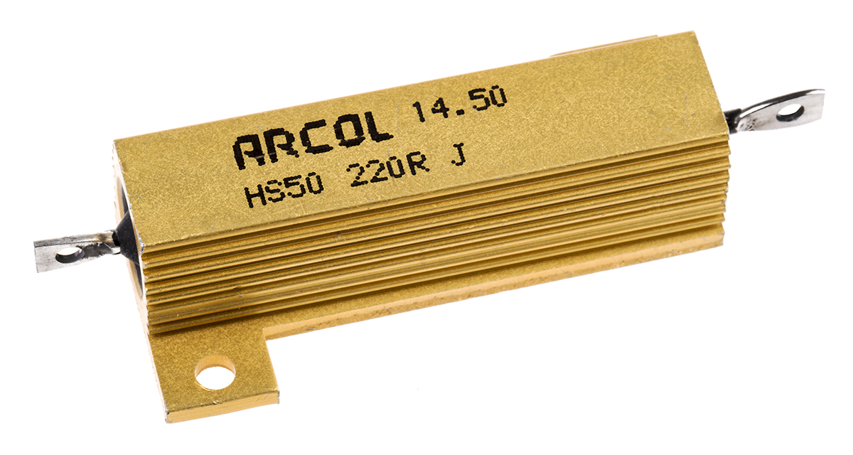 Arcol HS50 220R J, 220 Ω 50 W Aluminium Chassis Mount Resistor ±5 %