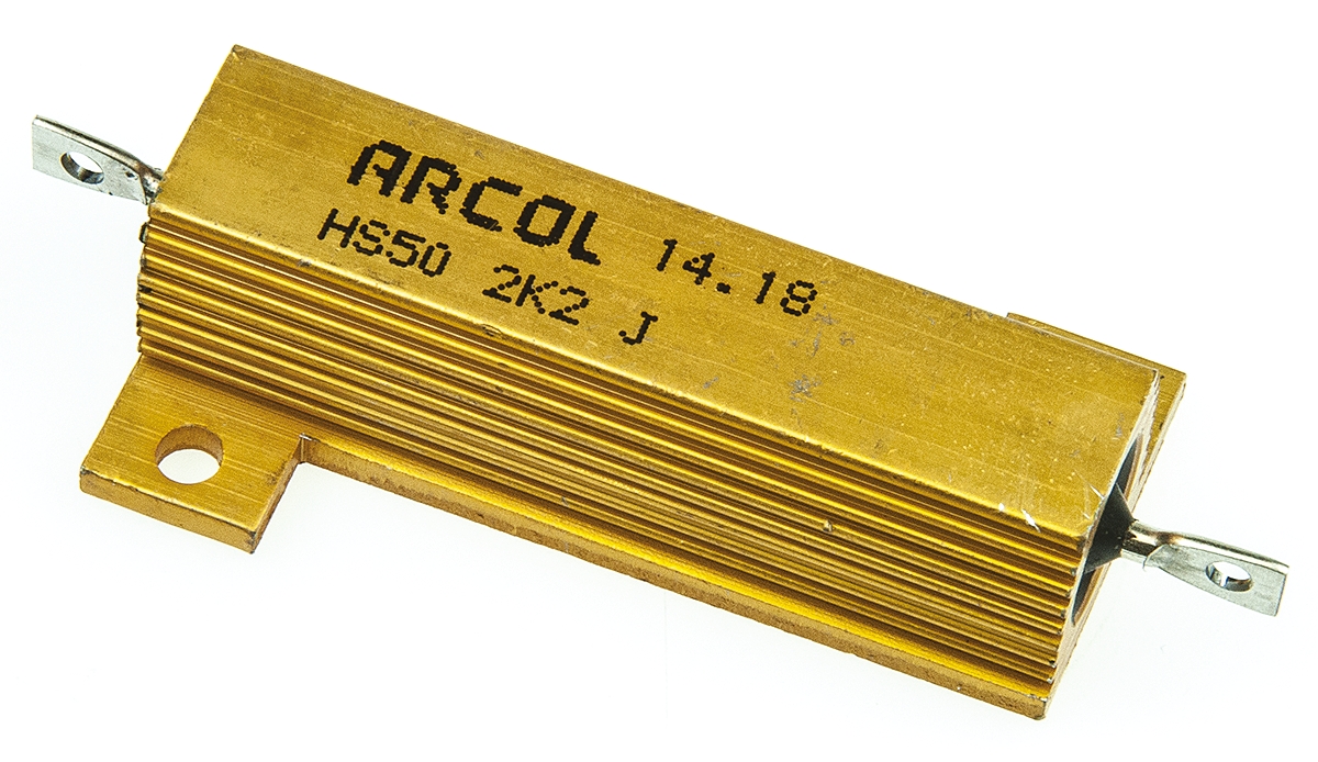 Arcol HS50 2K2 J, 2.2 kΩ 50 W Aluminium Chassis Mount Resistor ±5 %