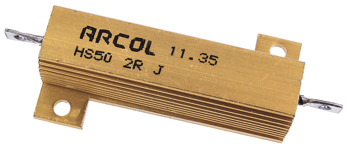 Arcol HS50 2R J, 2 Ω 50 W Aluminium Chassis Mount Resistor ±5 %