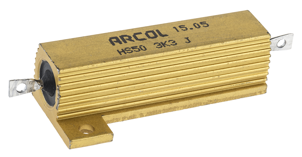 Arcol HS50 3K3 J, 3.3 kΩ 50 W Aluminium Chassis Mount Resistor ±5 %