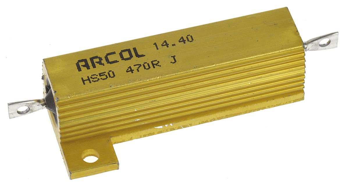 Arcol HS50 470R J, 470 Ω 50 W Aluminium Chassis Mount Resistor ±5 %