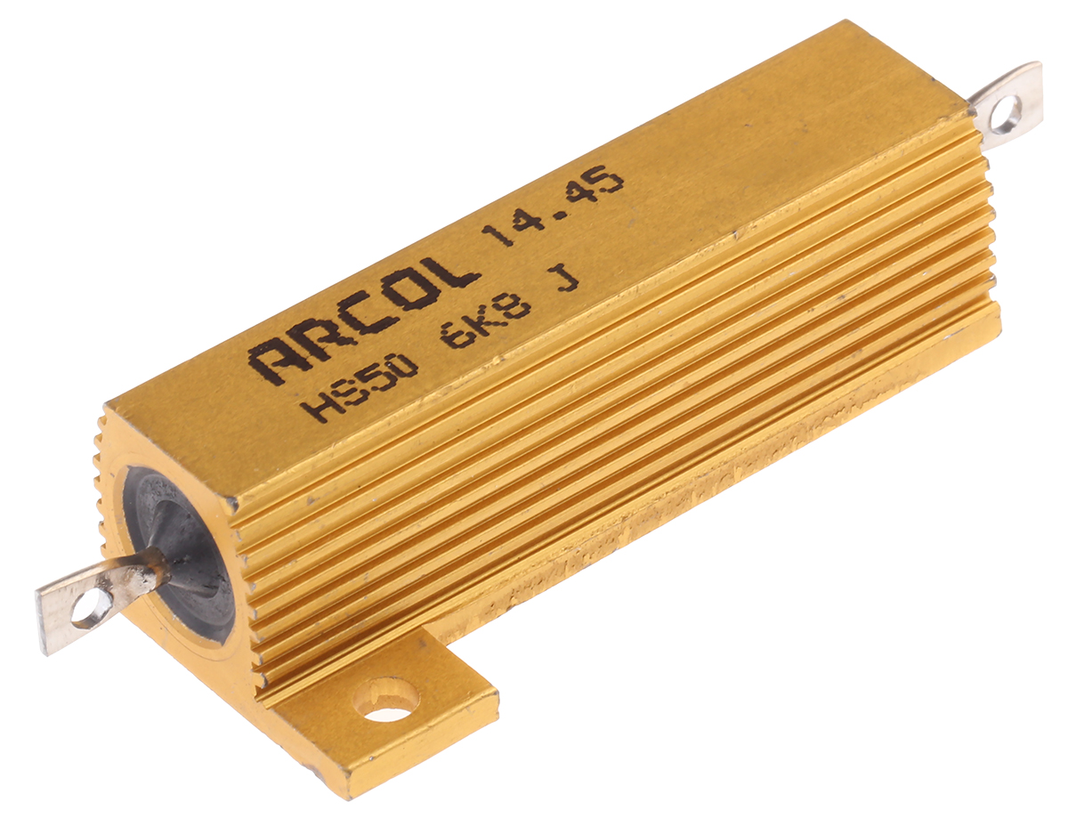 Arcol HS50 6K8 J, 6.8 kΩ 50 W Wirewound Chassis Mount Resistor ±5 %