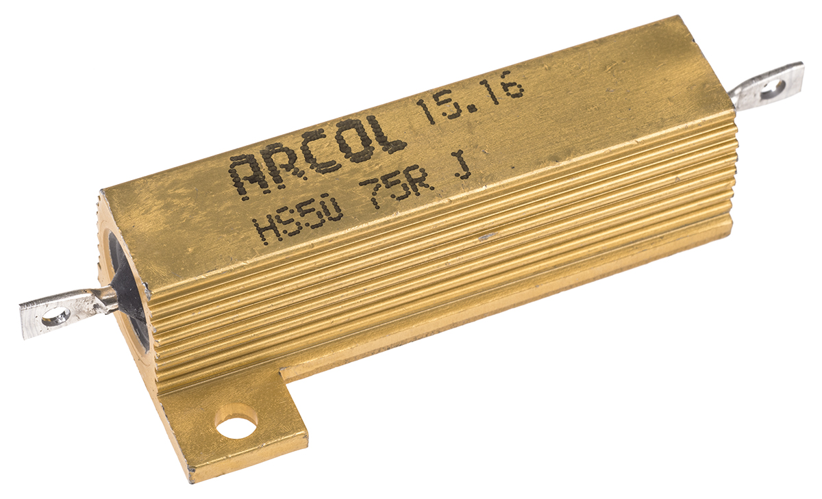Arcol HS50 75R J, 75 Ω 50 W Aluminium Chassis Mount Resistor ±5 %