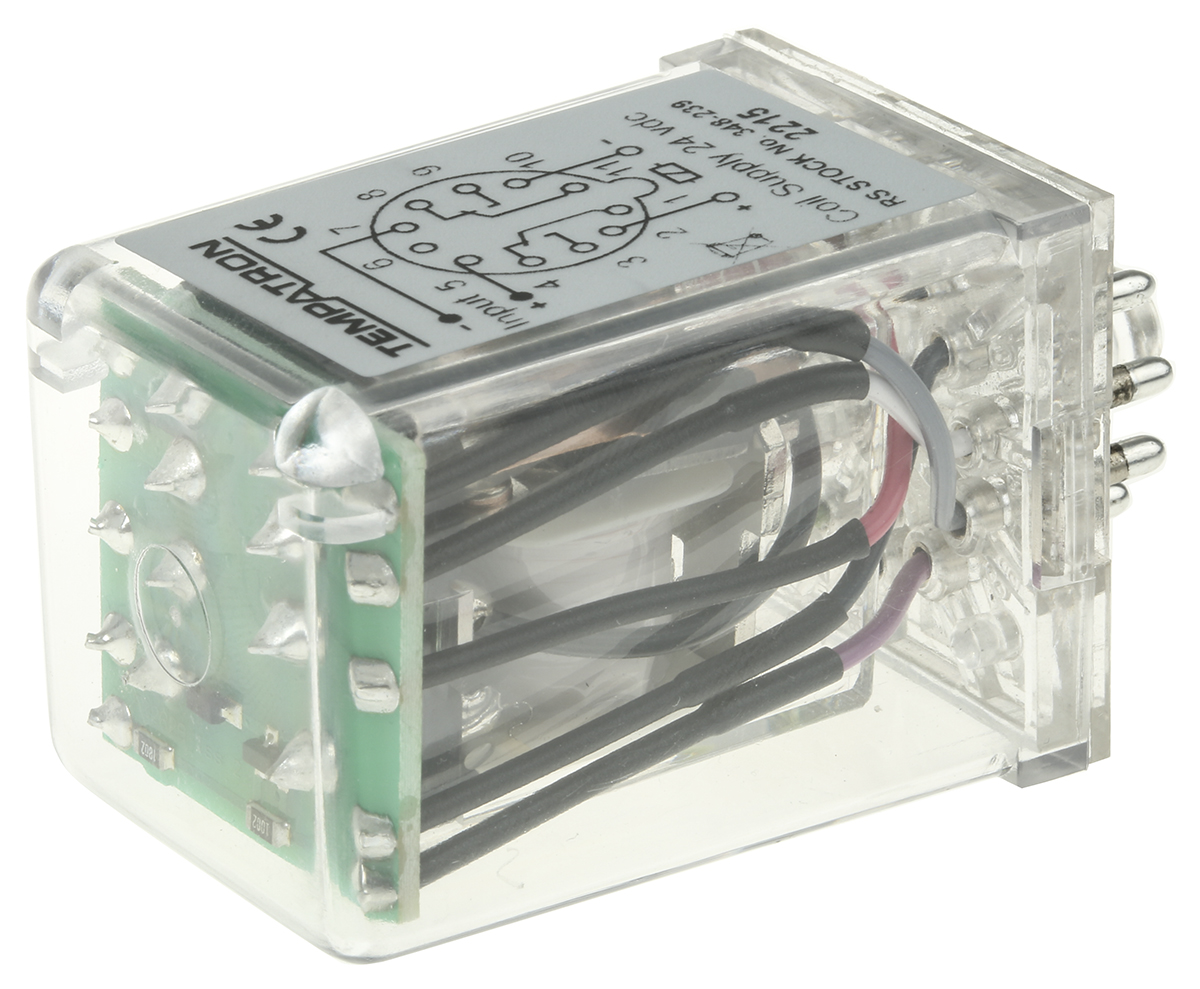 Tempatron Power Relay, 24V dc Coil, 7A Switching Current, DPDT