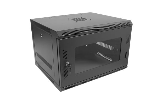 HellermannTyton Connectivity HTC Series Black 15 U Powder Coated Mild Steel Wall Box , with Welded Frame, 600 mm, 751 mm